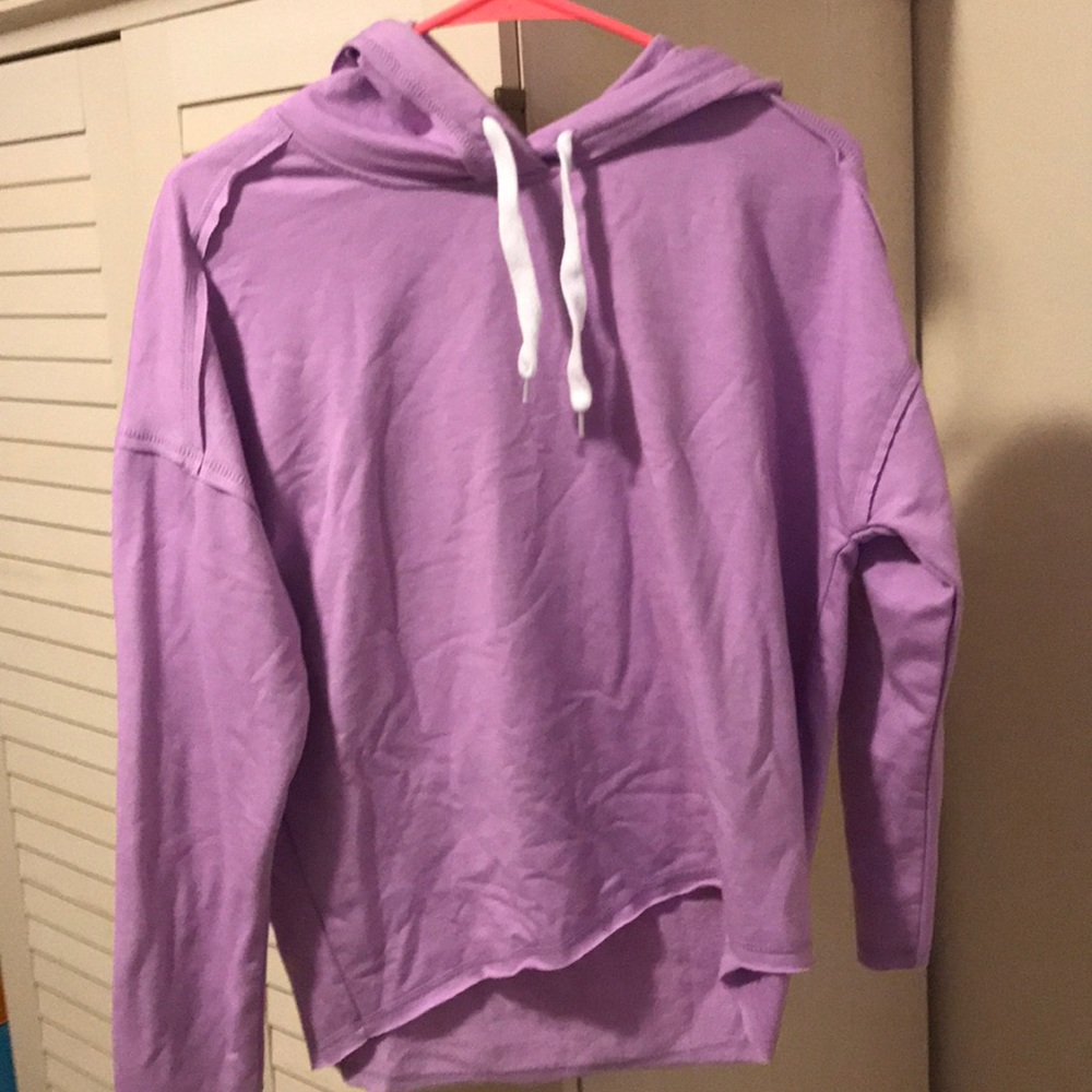 Pullover hooded long sleeve shirt.